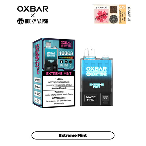 oxbar maze pro 10k disposable vape - extreme mint