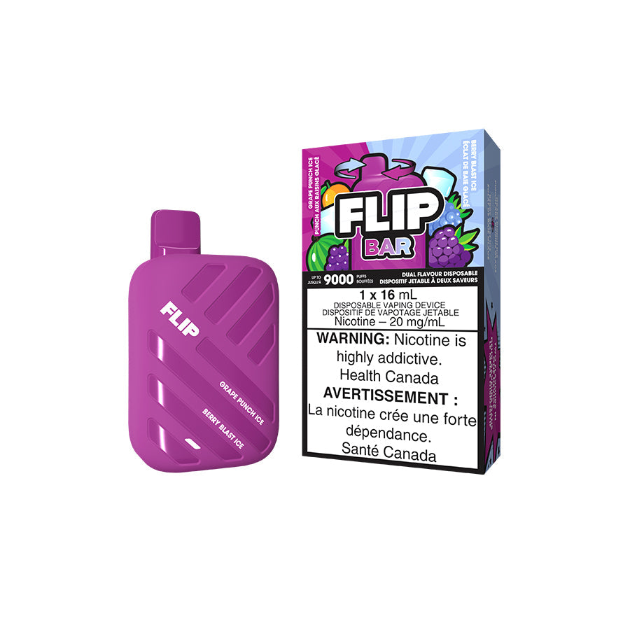 Flip Bar 9000 Disposable Vape - Grape Punch Ice & Berry Blast Ice Flip Bar 9000 Disposable Vape - Grape Punch Ice & Berry Blast Ice