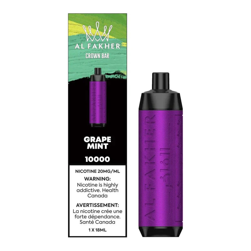 Shop Crown Bar - Al Fakher - Disposable Vape 10K - Grape Mint Shop Crown Bar - Al Fakher - Disposable Vape 10K - Grape Mint