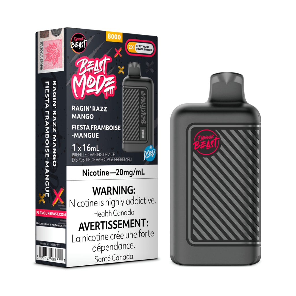 Flavour Beast Mode 8K Disposable Vape - Ragin' Razz Mango Flavour Beast Mode 8K Disposable Vape - Ragin' Razz Mango