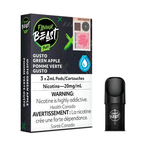 Flavour beast Pods - Gusto Green Apple - STLTH Compatible Pods