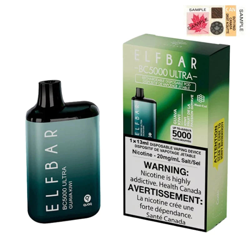 ELF BAR BC5000 ULTRA Disposable Vape - Guava Kiwi ELF BAR BC5000 ULTRA Disposable Vape - Guava Kiwi