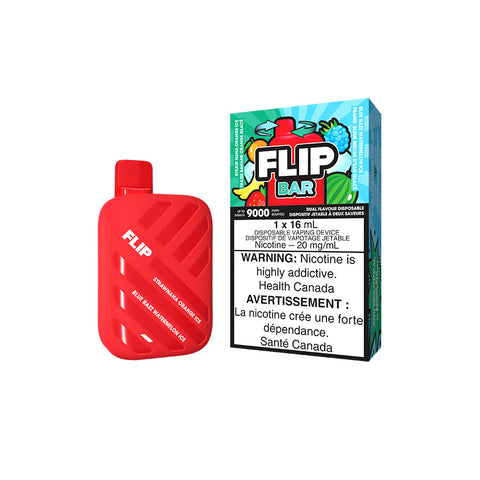 Flip Bar 9K Disposable Vape - Straw Nana Orange & Blue Razz Watermelon Ice