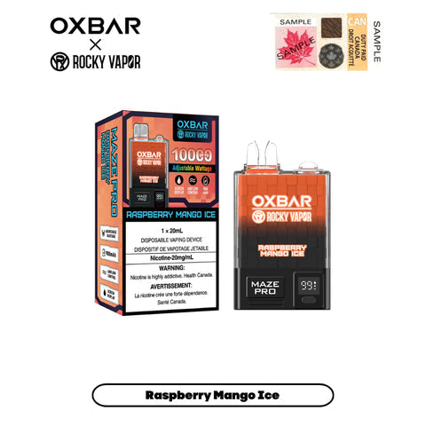 Oxbar Maze Pro 10000 Puff Disposable Vape - Raspberry Mango Ice - Canada