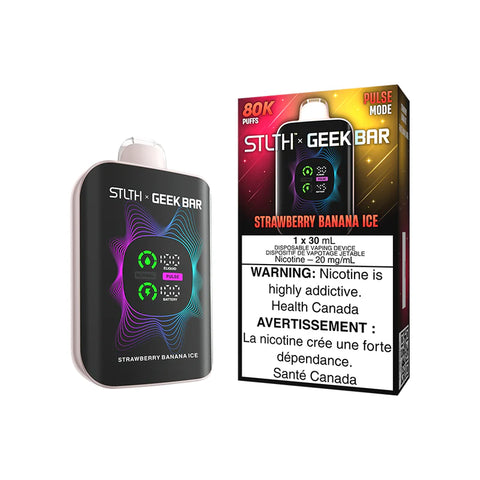 Stlth X Geek Bar Disposable - 80K Puffs - Strawberry Banana Ice