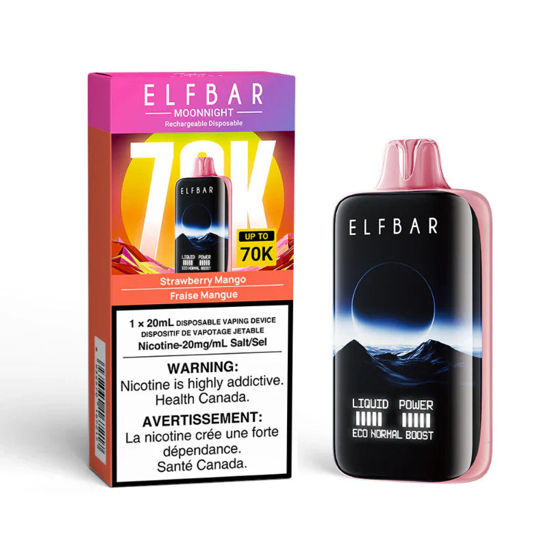 Puff Barn Shop Elf Bar MoonNight 70K Puffs - Strawberry Mango - Vape Barn