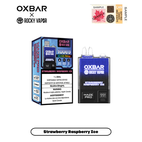 Oxbar Maze Pro 10K Disposable Vape - Strawberry Raspberry Ice - Canada