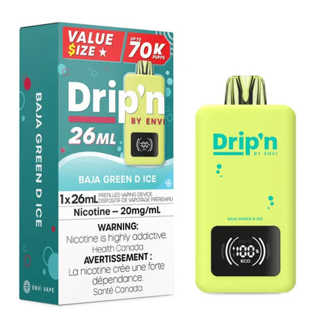 Drip'n By Envi Disposable Vape - 70,000 Puffs - Baja Green D Ice