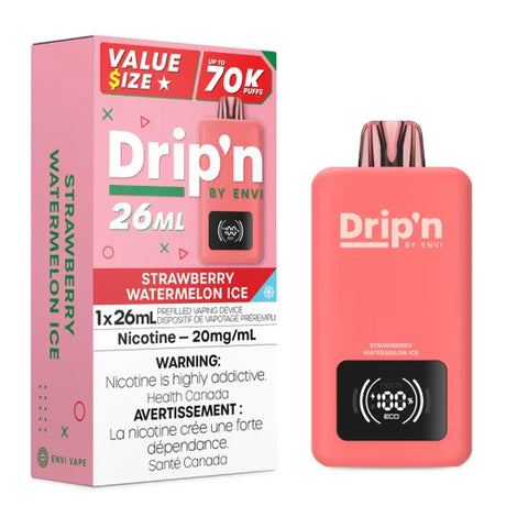 Drip'n By Envi Disposable Vape - 70,000 Puffs - Strawberry Watermelon Ice
