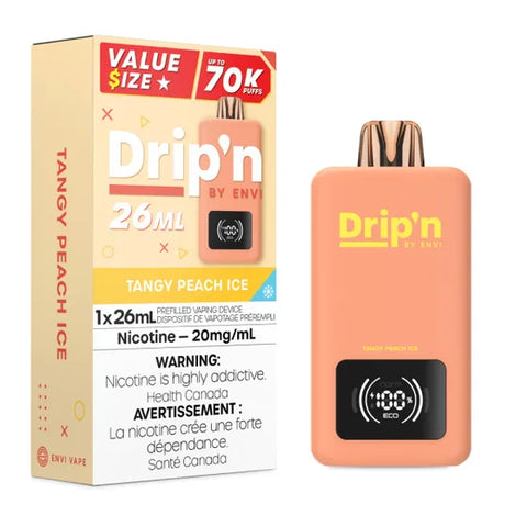 Drip'n By Envi Disposable Vape - 70,000 Puffs - Tangy Peach Ice