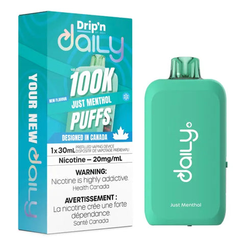 Drip'n Daily Disposable Vape - 100,000 Puffs - Just Menthol
