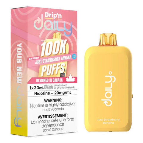 Drip'n Daily Disposable Vape - 100,000 Puffs - Just Strawberry Banana