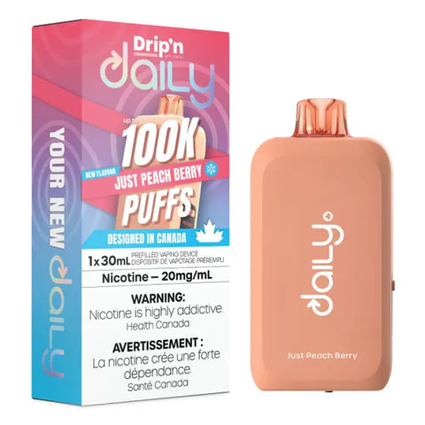 Drip'n Daily Disposable Vape - 100,000 Puffs - Just Peach Berry