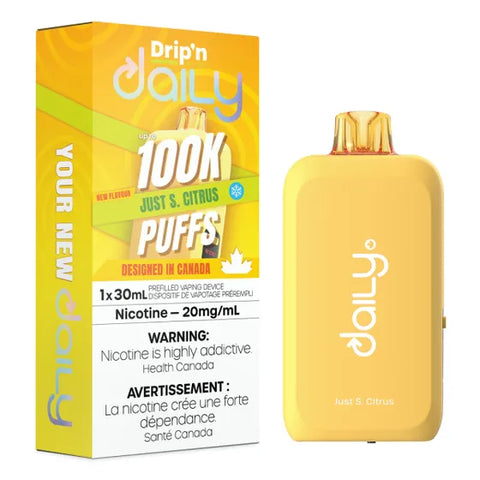Drip'n Daily Disposable Vape - 100,000 Puffs - Just S. Citrus