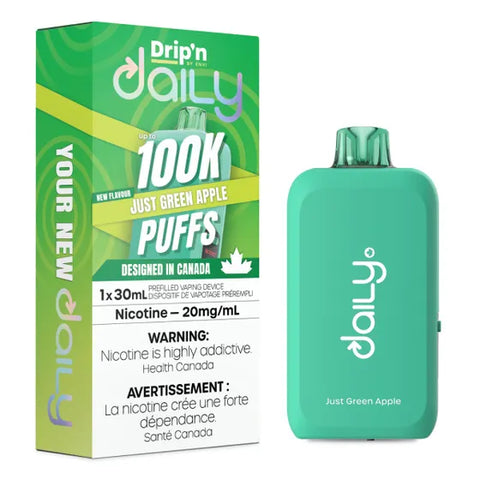Drip'n Daily Disposable Vape - 100,000 Puffs - Just Green Apple