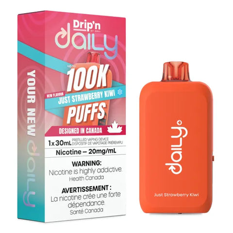 Drip'n Daily Disposable Vape - 100,000 Puffs - Just Strawberry Kiwi