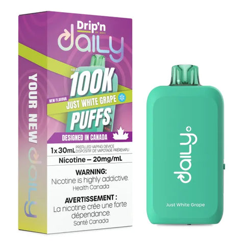 Drip'n Daily Disposable Vape - 100,000 Puffs - Just White Grape