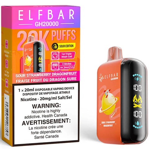 Elf Bar 20K Puffs - Sour Strawberry Dragonfruit