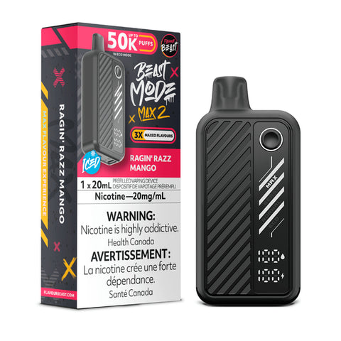 Flavour Beast Mode Max 2 – Ragin' Razz Mango Iced - 50,000 Puffs