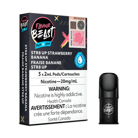 Flavour Beast STR8 Up Strawberry Banana Pods - STLTH Compatible