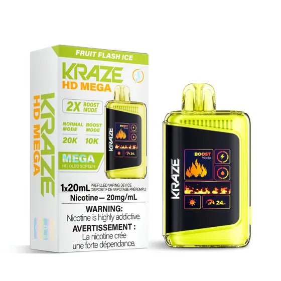Kraze HD Mega Disposable Vape - 20K Puffs - Fruit Flash Ice Kraze HD Mega Disposable Vape - 20K Puffs - Fruit Flash Ice