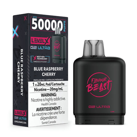 Flavour Beast Level X G2- 50K Puffs - Blue Raspberry Cherry