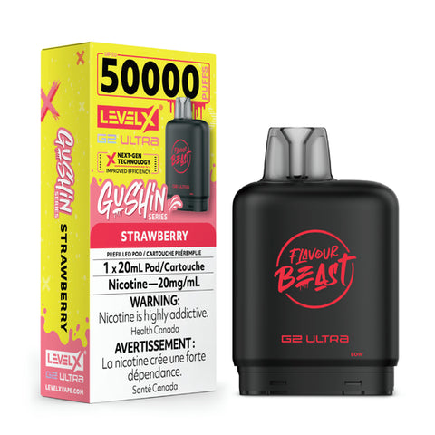 Flavour Beast Level X G2- 50K Puffs - Gushin Strawberry