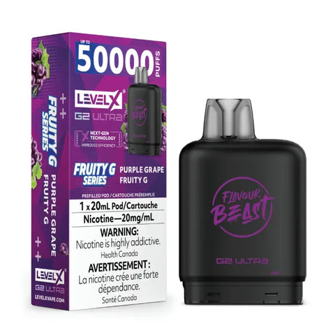 Flavour Beast Level X G2 Ultra Pod - 50K Puffs - Purple Grape Fruity G