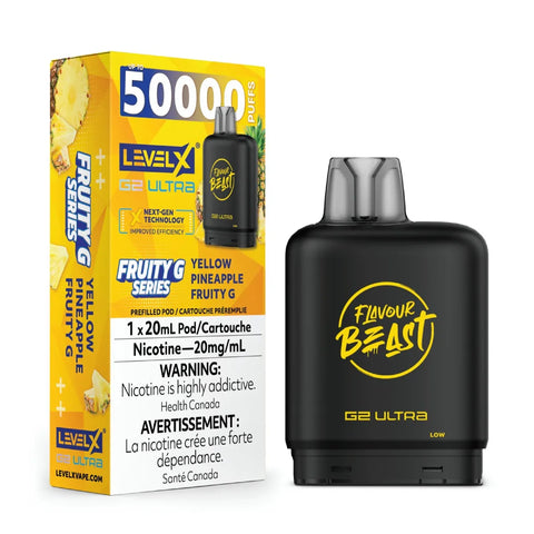 Flavour Beast Level X G2 Ultra Pod - 50K Puffs - Yellow Pineapple Fruity G