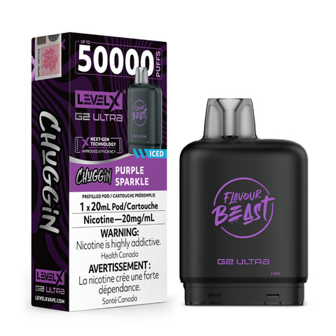 Flavour Beast Level X G2- 50K Puffs - Chuggin' Purple Sparkle Iced