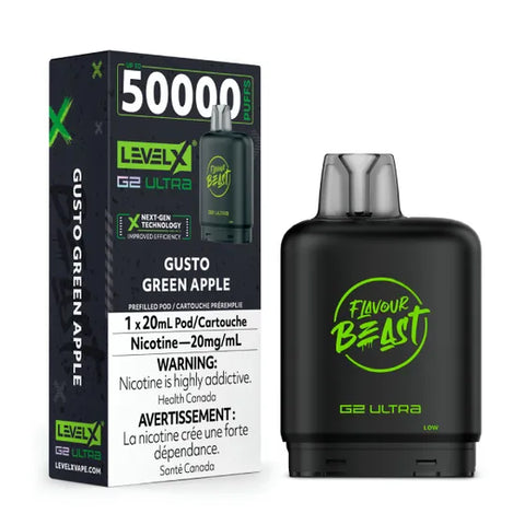 Flavour Beast Level X G2- 50K Puffs - Gusto Green Apple