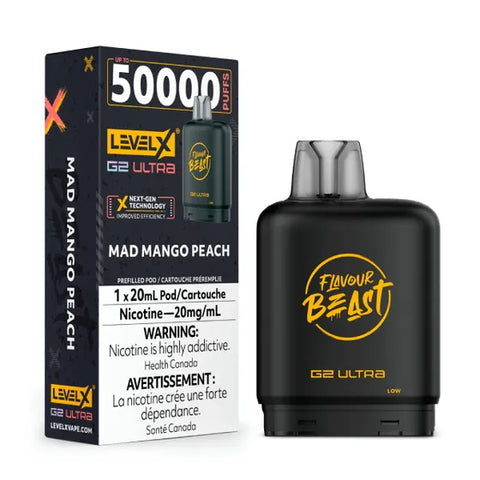 Flavour Beast Level X G2- 50K Puffs - Mad Mango Peach