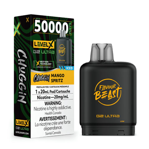 Flavour Beast Level X G2- 50K Puffs - Chuggin' Mango Spritz Iced
