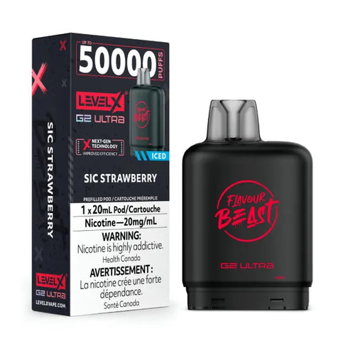 Flavour Beast Level X G2- 50K Puffs - Sic Strawberry