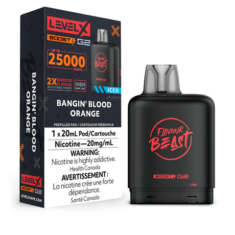 Level X Flavour Beast BOOST Pod - 25K Puffs - Bangin' Blood Orange Iced