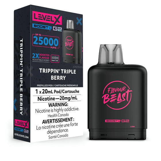 Level X Flavour Beast BOOST Pod - 25K Puffs - Trippin' Triple Berry