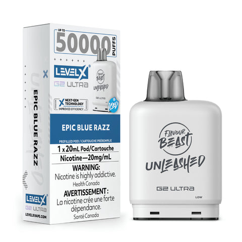 Flavour Beast Level X G2 Ultra Pod - 50K Puffs - Epic Blue Razz