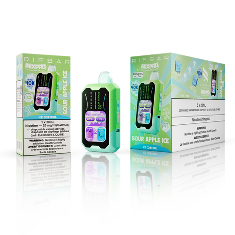 RifBar MixPro Disposable Vape 40000 Puffs - Sour Apple Ice